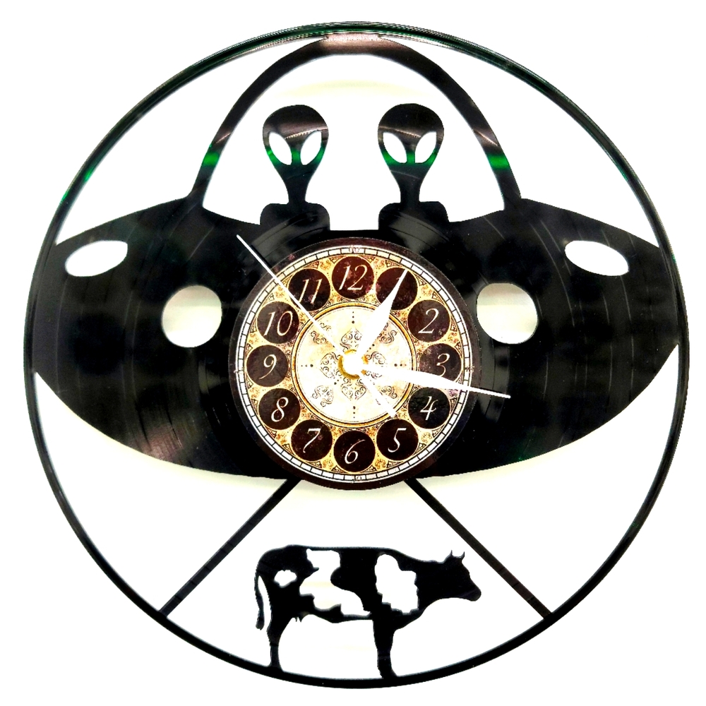 UFO vinyl record clock
